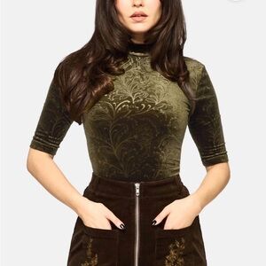 Elegant Olive Velvet Top